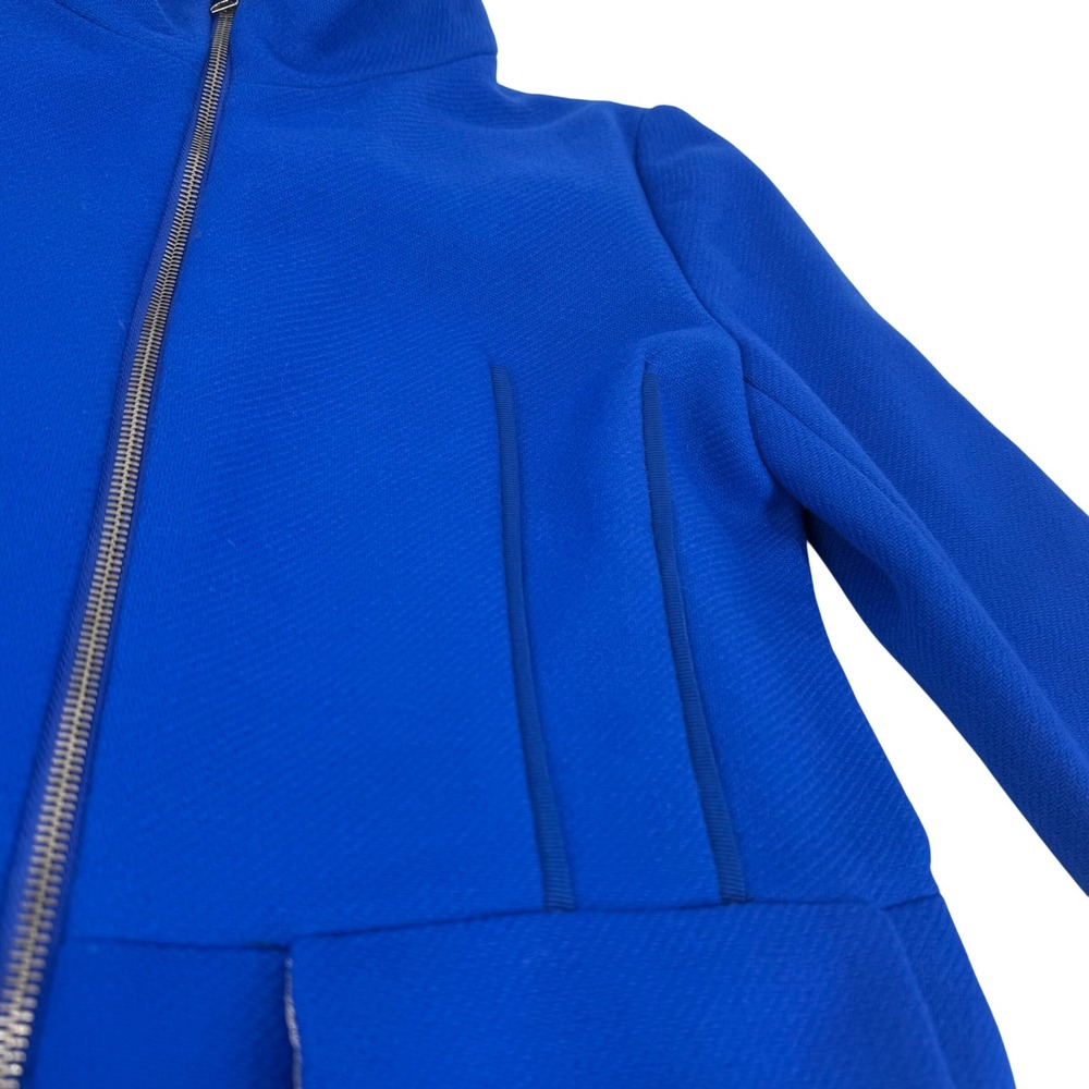 Desigual by Christian Lacroix Julieta Royal Blue Wool Blend Funnel Neck Zip Coat - Picture 5 of 11